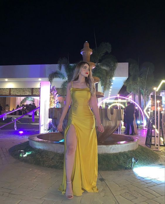 Vestidos de fiesta largos con abertura en el cuello, vestido de noche formal Y6022