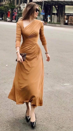 Vestido de fiesta elegante de corte A, vestido de noche sencillo Y7114