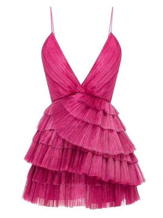 Kurzes Homecoming-Kleid mit Rüschen und Spaghetti-Ausschnitt, sexy Party-Minikleid Y2199