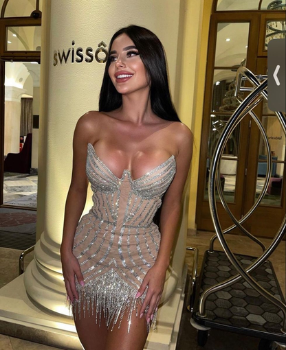 Sexy Sweetheart Geburtstagspartykleid, Cocktailkleid, glänzendes Homecoming-Kleid Y4421