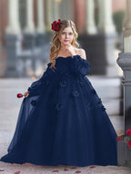 Vestidos de niña de las flores con vestido de princesa y flores en 3D
