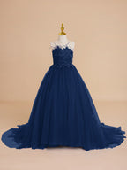 Duchesse-Linie/Princess-Linie Tüll Sweep/Pinsel zug Blumenmädchenkleid 