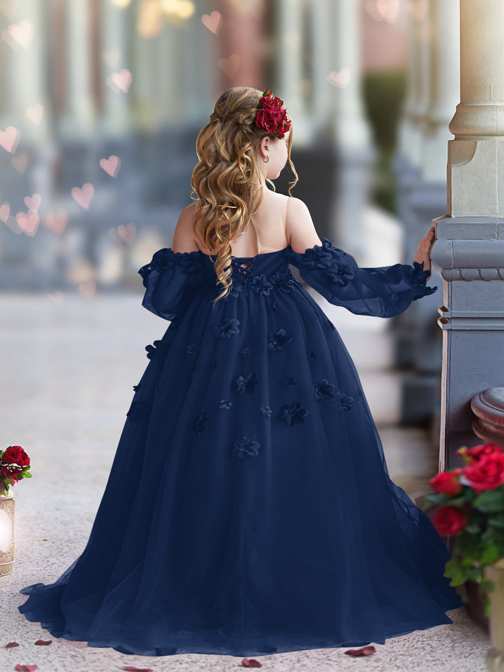 Vestidos de niña de las flores con vestido de princesa y flores en 3D