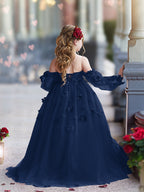Vestidos de niña de las flores con vestido de princesa y flores en 3D