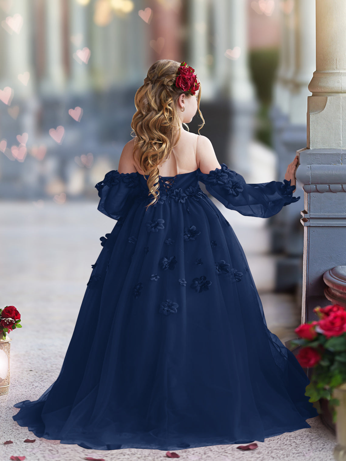 3D Flower Princess Ball Gown Flower Girl Dresses