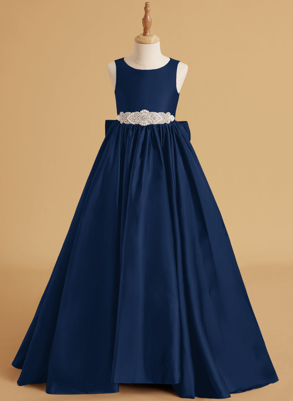 Duchesse-Linie/Princess-Linie Satin Sweep/Pinsel zug Blumenmädchenkleid 