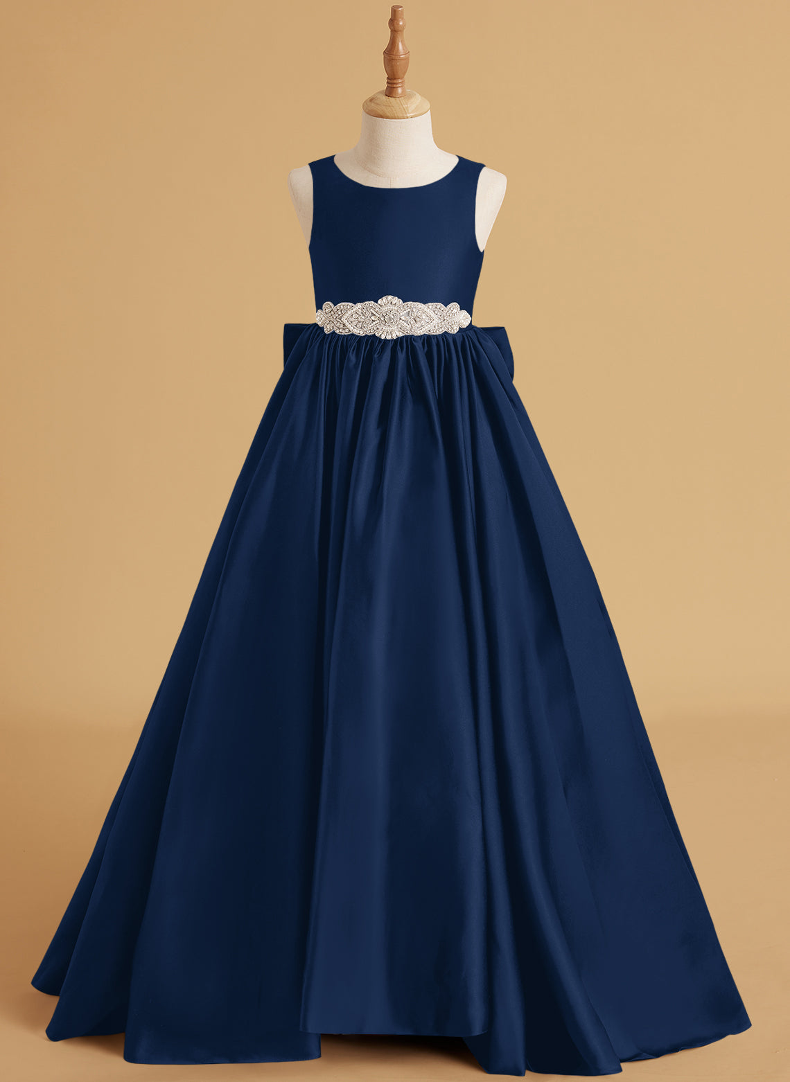 Duchesse-Linie/Princess-Linie Satin Sweep/Pinsel zug Blumenmädchenkleid 