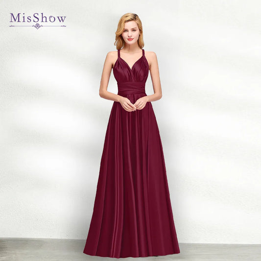 Navy Infinity Dress Convertible Sexy Backless Evening Dresses Women Multiway Milk Silk Wedding Evening Party Gowns Robes 2022-payinti