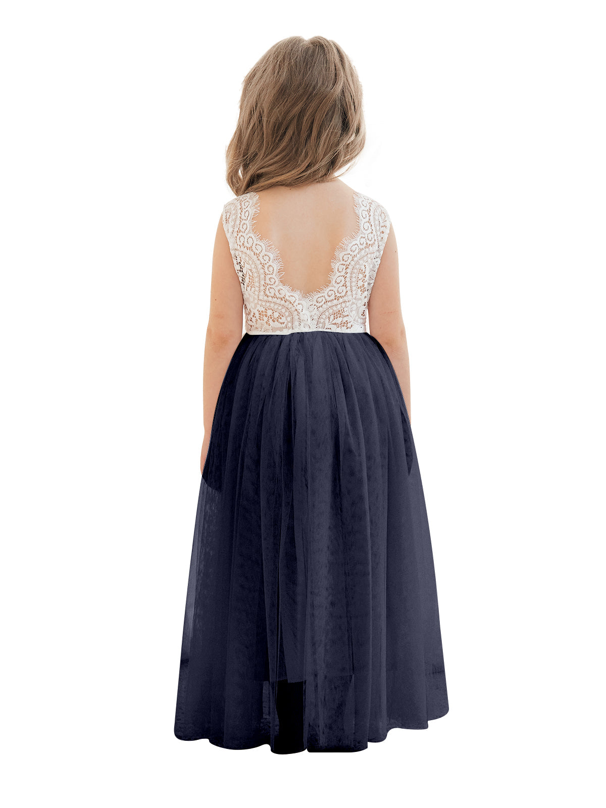 A-Linie Spitze Tüll Knöchellang Weiß Kleid (2003227597) 