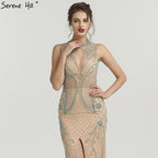 On Sale no return no refundSale New Diamond Beading Luxury Evening Dresses 2025 Sleeveless Illusion Mermaid Fashion Sexy Evening Gowns LA6578