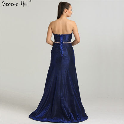 En oferta, sin devolución ni reembolso, vestido de noche sexy sin tirantes de diseñador, vestido largo de sirena a la moda, elegante vestido de noche, foto real LA6440