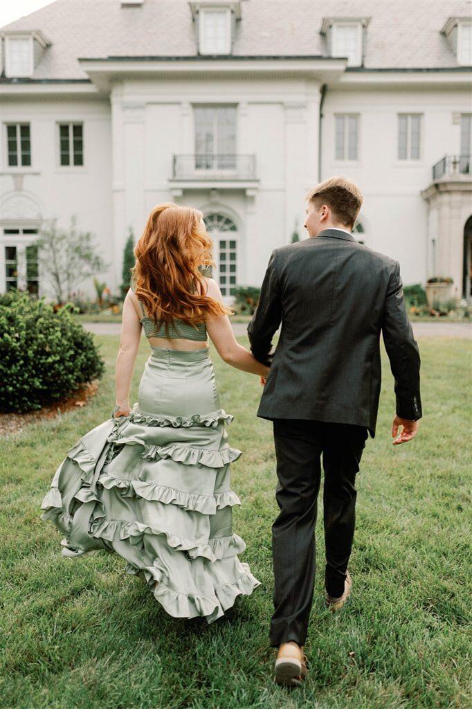 Melssa | Knotted Sage Ruffles Mermaid Tiedred Maxi Dress