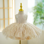 Champagner 1. Geburtstag Baby Mädchen Kleid 