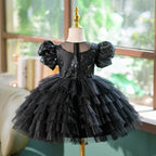 Schwarze Pailletten 1. Geburtstag Party Kleinkind Mädchen Kleid 