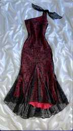 Elegante vestido de noche estilo sirena burdeos con un solo hombro, vestido formal de fiesta Y8296