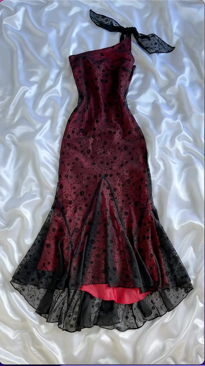 Elegantes Burgunderrotes Abendkleid mit einer Schulter im Meerjungfrau-Stil, formelles Ballkleid Y8296