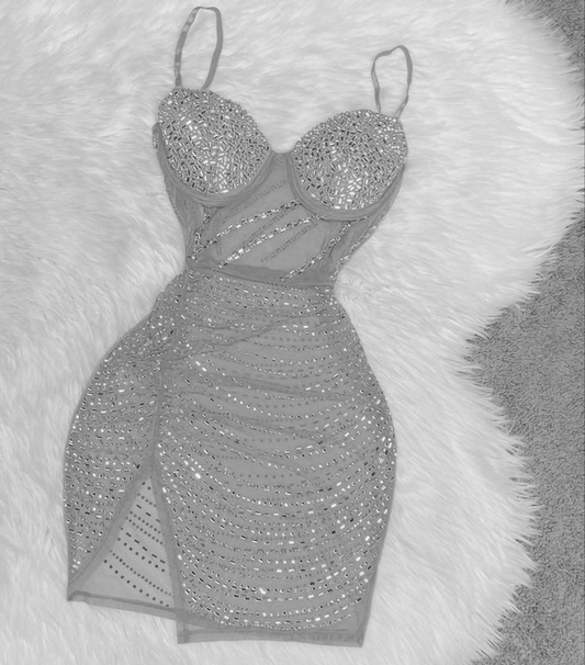 Sexy durchsichtiges silbernes Homecoming-Kleid, kurzes Homecoming-Kleid, silbernes Club-Kleid Y2087
