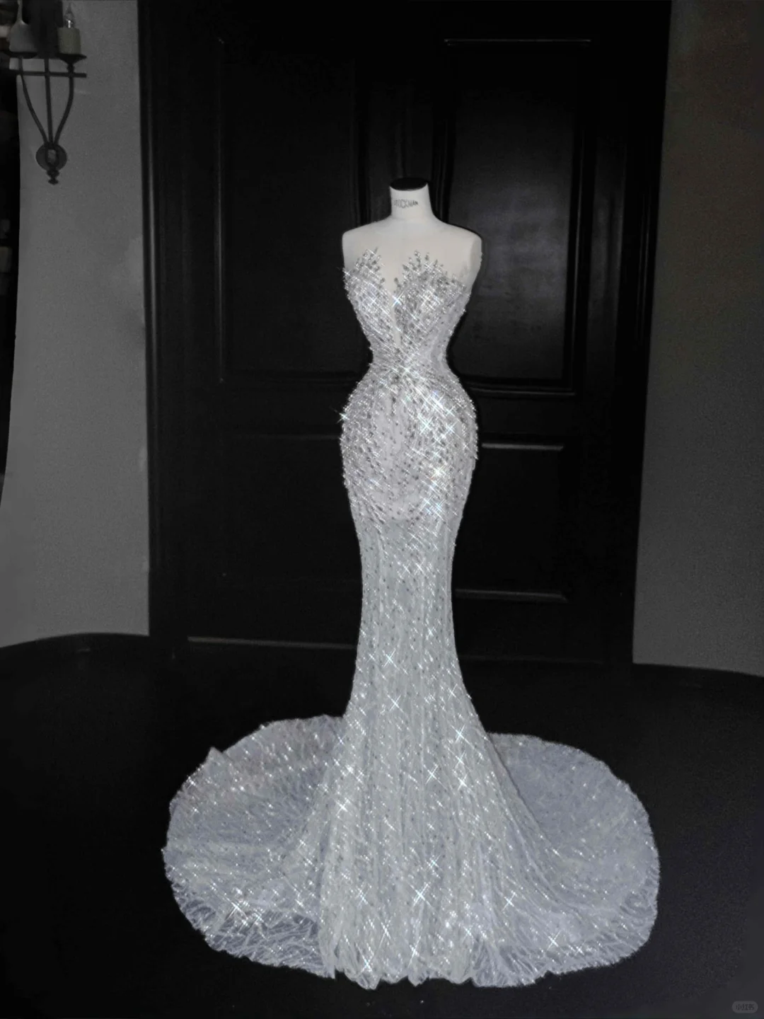 Vestido de novia romántico de sirena con cuentas de tul blanco y lentejuelas, vestido largo de noche para graduación Y8667