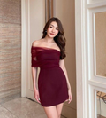 Schickes Burgunderrotes Homecoming-Kleid, Sexy Partykleid, Y2544