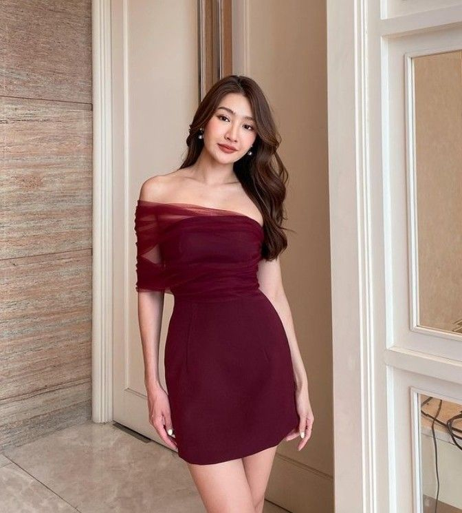 Schickes Burgunderrotes Homecoming-Kleid, Sexy Partykleid, Y2544