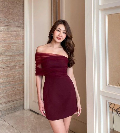 Schickes Burgunderrotes Homecoming-Kleid, Sexy Partykleid, Y2544