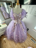 Vestido vintage morado de quinceañera, vestido de fiesta para dulces 16 Y6756