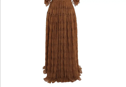 Off Shoulder Chiffon Long Sleeves Boho Beach Photoshoot Outfit Photo Shoot Dress Maternity Gown for Photography Sunnderly SY240062