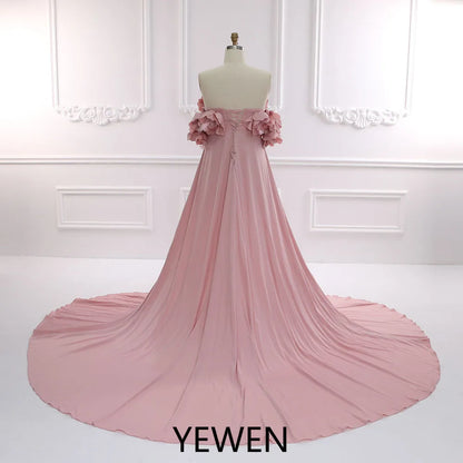 Off Shoulder Open Front Handmade 3D Flower Maternity Dress for Photo Shoot Baby Shower Pregnancy Photoshoot Dress Sunnderly