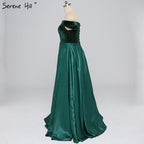 Verkauf Off Schulter Sexy Kontrast Farbe Prom Kleider Boot-ausschnitt Einfache Formale Abend Party Kleid 2025 LA6391 