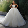 Off Shoulder Sleeveless Exquisite Appliques A-Line Fluffy Mopping Wedding Dresses 2023 Classic Princess Bridal Gown Customized-payinti