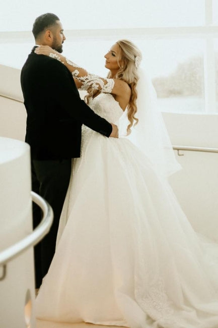 Off the shoulder Sweetheart Summer Beach Wedding Dress
