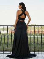 Long Prom Dresses Off the Shoulder Brush Train Dresses SYP23