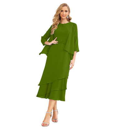 Sunnderly Chiffon Spring Mother of The Bride Dresses A-Line Plus Size for Women Formal Prom Gowns