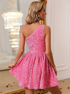 Rosa One-Shoulder Pailletten Homecoming Kleid SYH93 