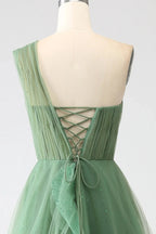 One Shoulder Prom Dress A Line Evening Dress SYP183