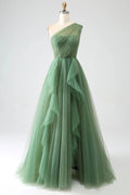One Shoulder Prom Dress A Line Evening Dress SYP183