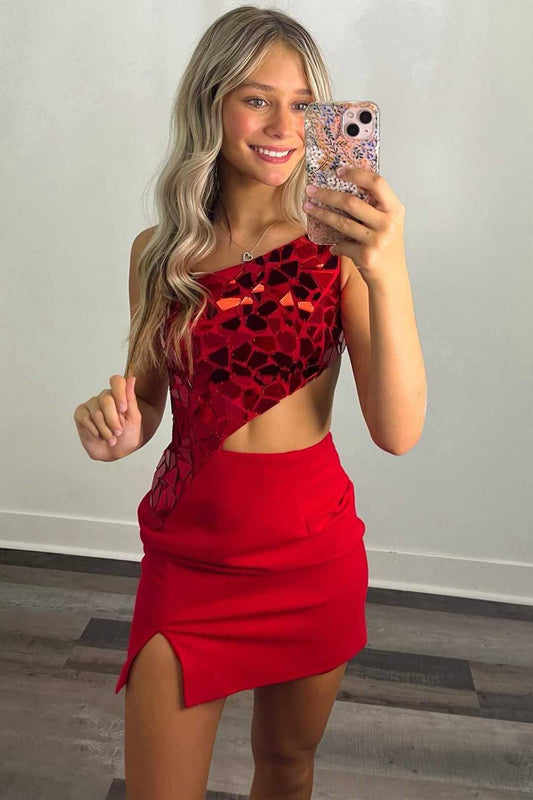 Perdita | Vestido de fiesta de un solo hombro con abertura