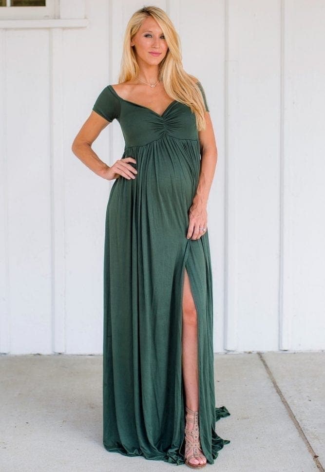 Off the Shoulder Maternity Gown SY028