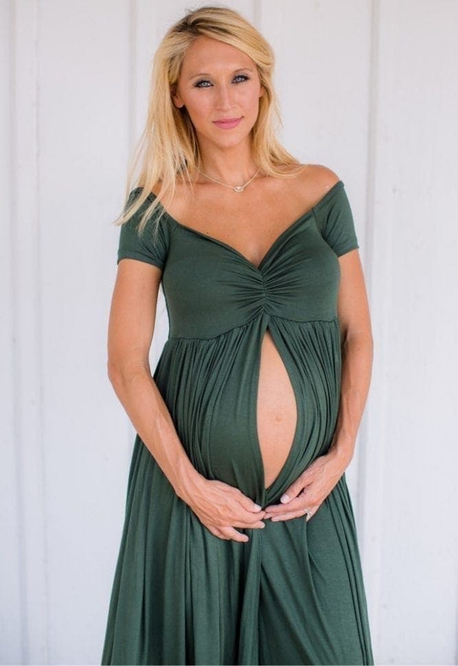 Off the Shoulder Maternity Gown SY028