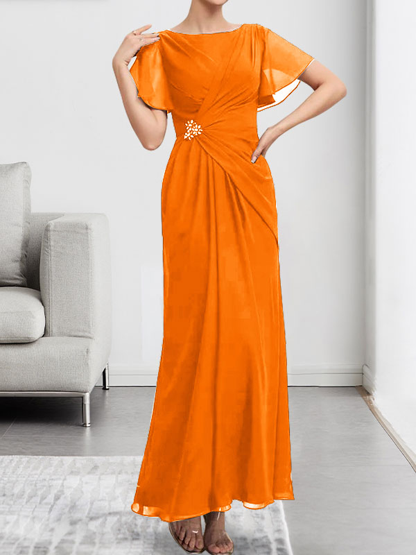 Vestido de gasa con encaje, corte A, ilusión, largo hasta la rodilla, para madre de la novia, con lentejuelas y abalorios