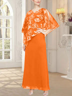 Vestido largo de malla brillante con corpiño asimétrico superpuesto novedoso