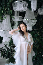 White Maternity Robe for Photoshoot SY032