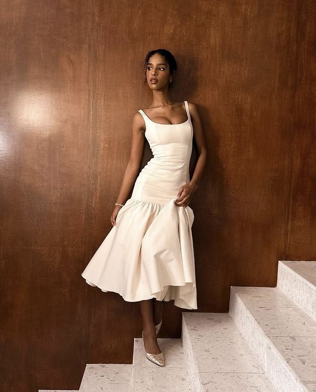 Hübsches Elfenbein Meerjungfrau Partykleid Langes Satin Abschlussball Abendkleid Y8014