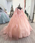 Vestido de fiesta de tul rosa con encaje, vestido rosa de quinceañera, vestido rosa de princesa Y2339