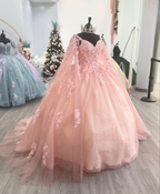 Vestido de fiesta de tul rosa con encaje, vestido rosa de quinceañera, vestido rosa de princesa Y2339