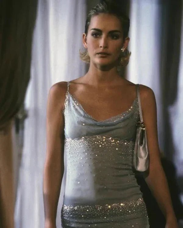 Vestido de fiesta elegante de gasa azul con tirantes finos y cuentas, vestido de noche Y8248