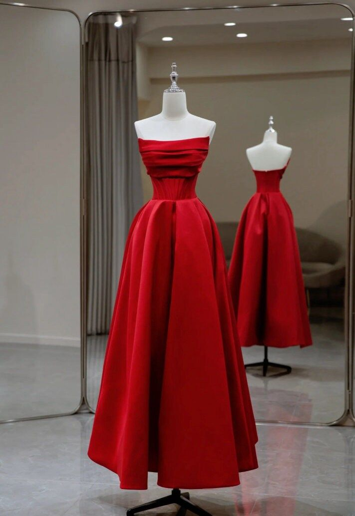Stilvolles, flaches Hals-Satin-Rückenfrei-Plissee-Bodenlang-A-Linie-Abendkleid-Ballkleid Y6815