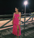 Vestido de noche elegante con abertura en el bajo Y5173
