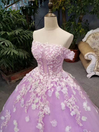 Nuevos vestidos de novia florales, corte A, largo hasta el suelo, con cordones, hombros descubiertos, cuentas y apliques, Y1090