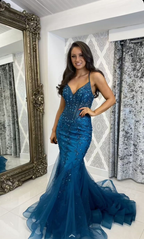 Sexy Meerjungfrau V-Ausschnitt Abendkleid Charmantes Abendkleid Y4898